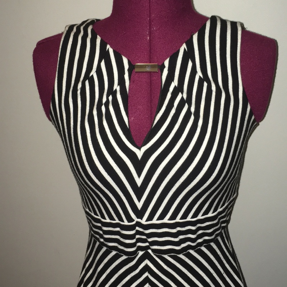 WHBM Shark Bite Hem Fit And Flare Dress - Picture 2 of 6